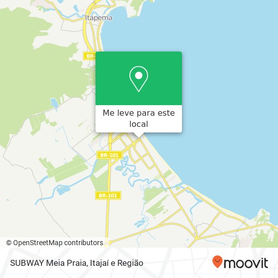 SUBWAY Meia Praia, Rua Duzentos e Sessenta e Dois Meia Praia Itapema-SC 88220-000 mapa