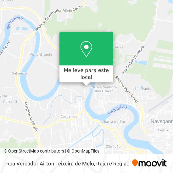 Rua Vereador Airton Teixeira de Melo mapa