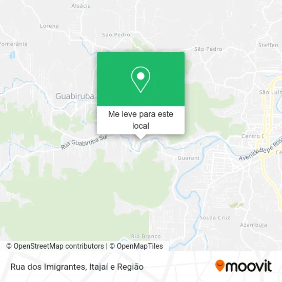 Rua dos Imigrantes mapa