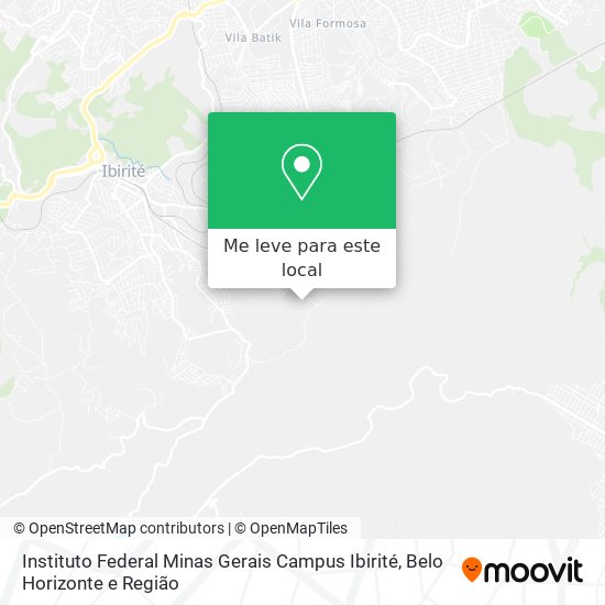 Instituto Federal Minas Gerais Campus Ibirité mapa