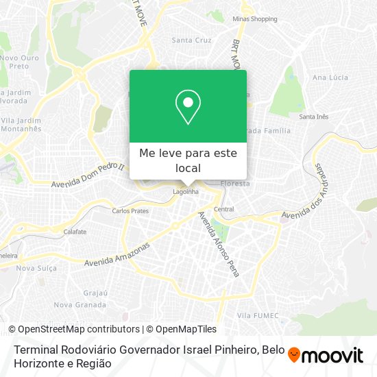 Terminal Rodoviário Governador Israel Pinheiro mapa