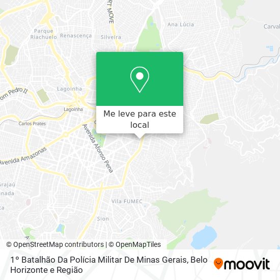 1º Batalhão Da Polícia Militar De Minas Gerais mapa