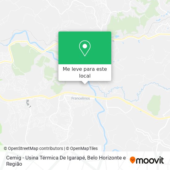 Cemig - Usina Térmica De Igarapé mapa