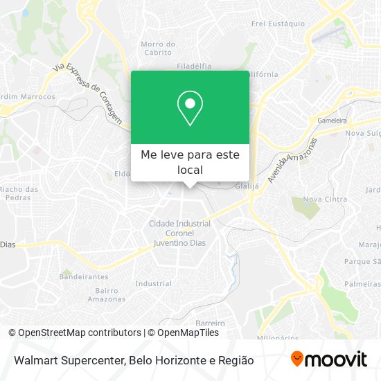 Como chegar até Walmart Supercenter em Contagem de Ônibus ou Metrô?