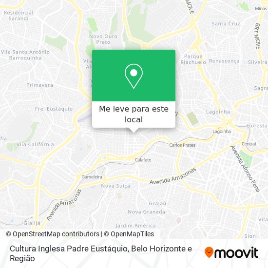 Cultura Inglesa Padre Eustáquio mapa