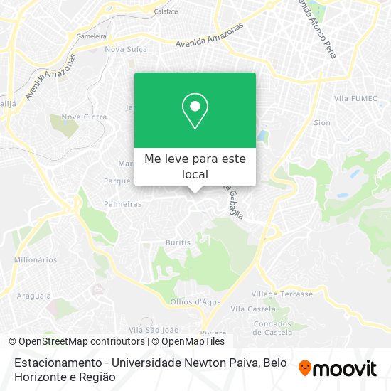 Estacionamento - Universidade Newton Paiva mapa