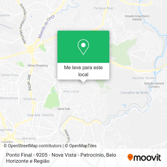 Ponto Final - 9205 - Nova Vista - Patrocínio mapa
