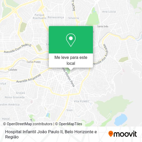 Hospital Infantil João Paulo II mapa