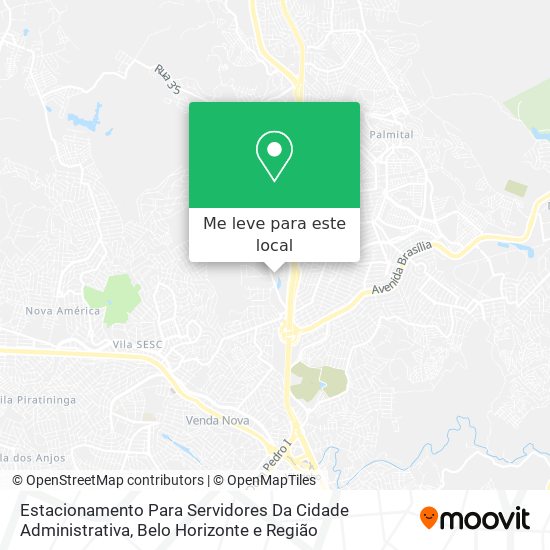 Estacionamento Para Servidores Da Cidade Administrativa mapa