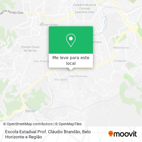 Escola Estadual Prof. Cláudio Brandão mapa
