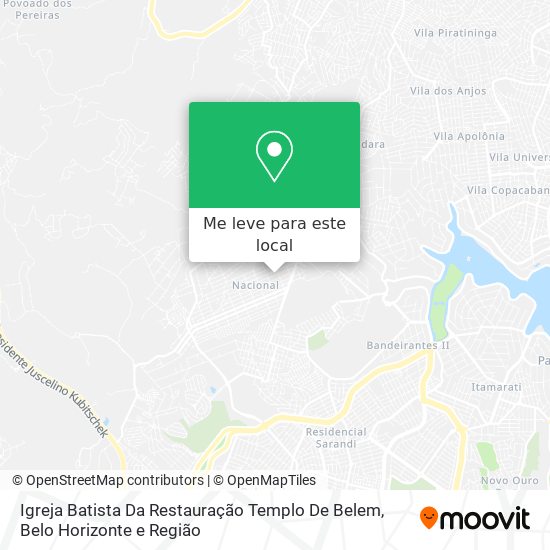 Igreja Batista Da Restauração Templo De Belem mapa
