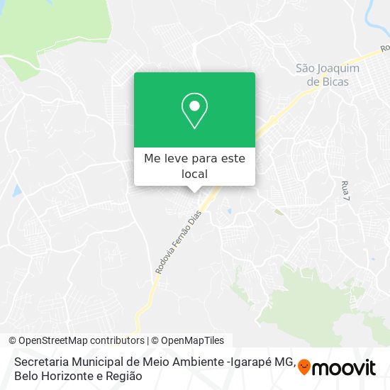 Secretaria Municipal de Meio Ambiente -Igarapé MG mapa