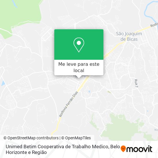 Unimed Betim Cooperativa de Trabalho Medico mapa
