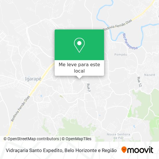 Vidraçaria Santo Expedito mapa