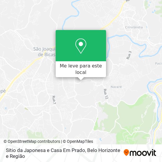 Sítio da Japonesa e Casa Em Prado mapa