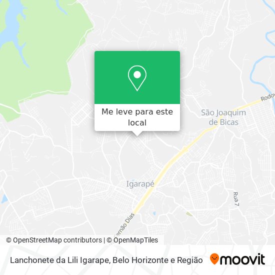 Lanchonete da Lili Igarape mapa