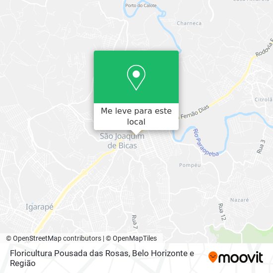 Floricultura Pousada das Rosas mapa