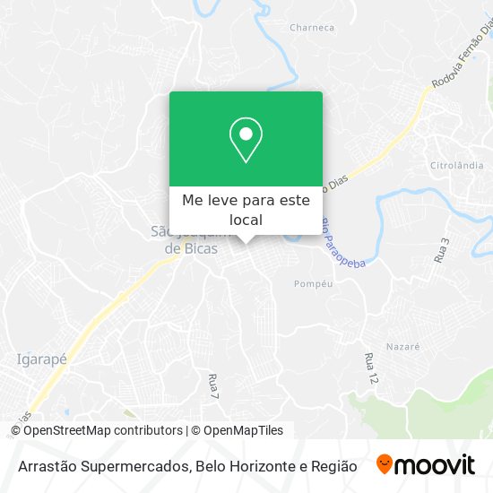 Arrastão Supermercados mapa