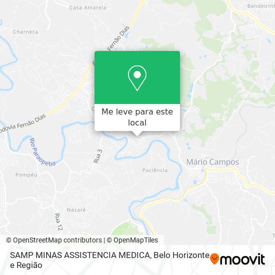 SAMP MINAS ASSISTENCIA MEDICA mapa