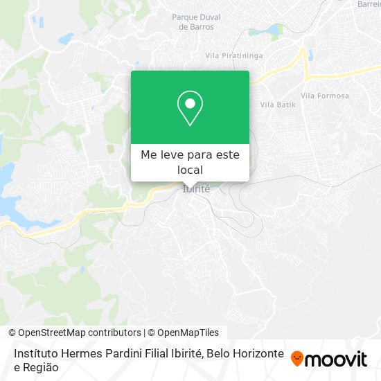Instítuto Hermes Pardini Filial Ibirité mapa