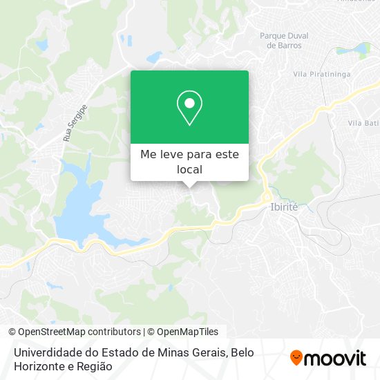 Univerdidade do Estado de Minas Gerais mapa