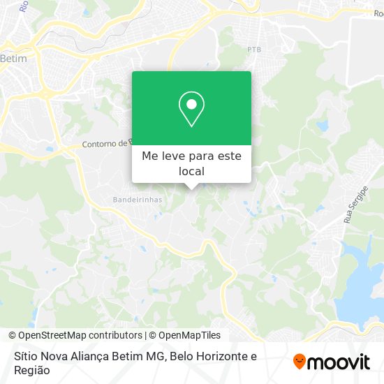Sítio Nova Aliança Betim MG mapa