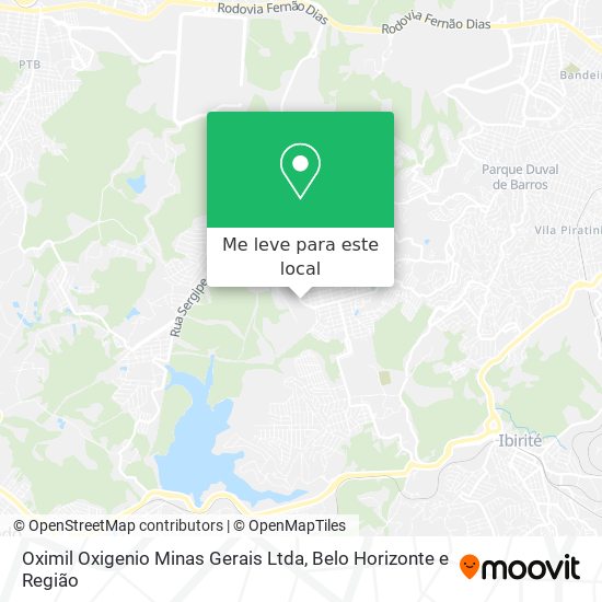 Oximil Oxigenio Minas Gerais Ltda mapa
