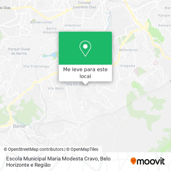 Escola Municipal Maria Modesta Cravo mapa
