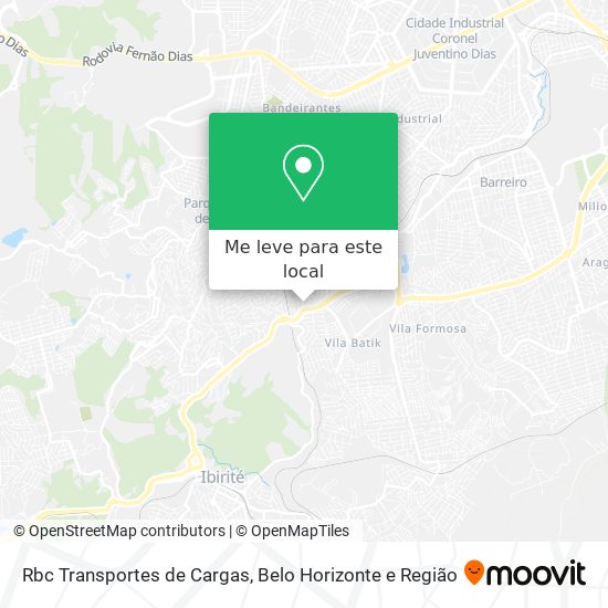 Rbc Transportes de Cargas mapa