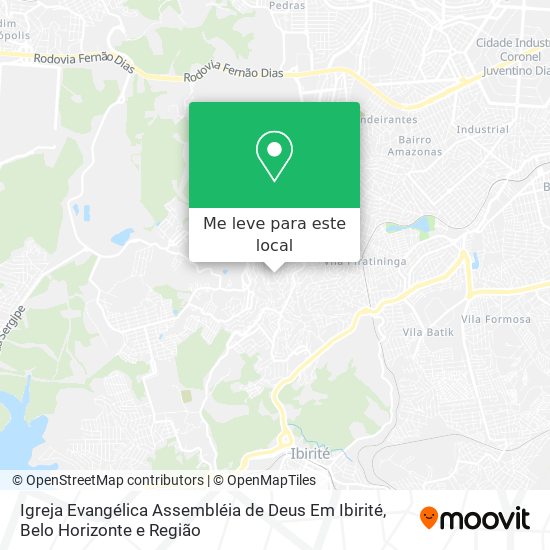 Igreja Evangélica Assembléia de Deus Em Ibirité mapa
