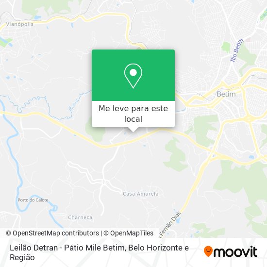 Leilão Detran - Pátio Mile Betim mapa