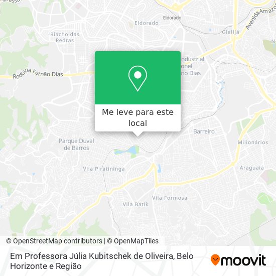 Em Professora Júlia Kubitschek de Oliveira mapa