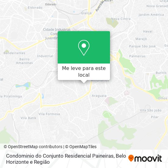Condominio do Conjunto Residencial Paineiras mapa