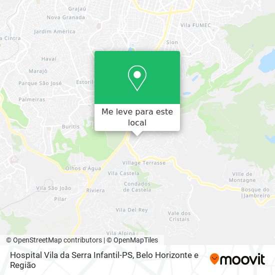 Hospital Vila da Serra Infantil-PS mapa