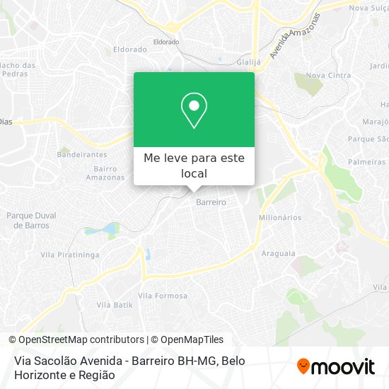 Via Sacolão Avenida - Barreiro BH-MG mapa