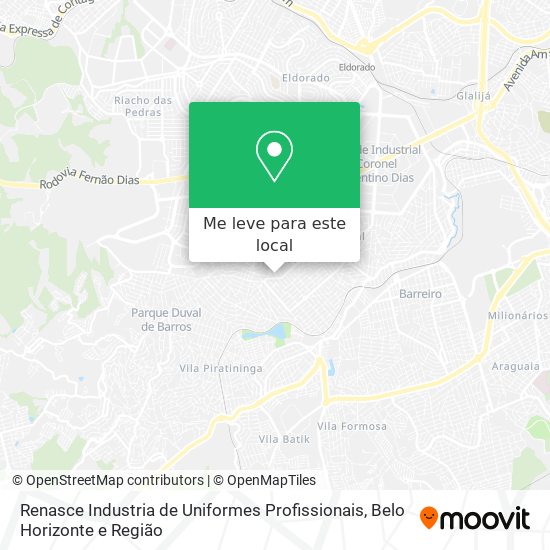 Renasce Industria de Uniformes Profissionais mapa