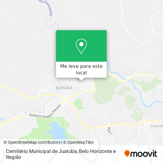 Cemitério Municipal de Juatuba mapa