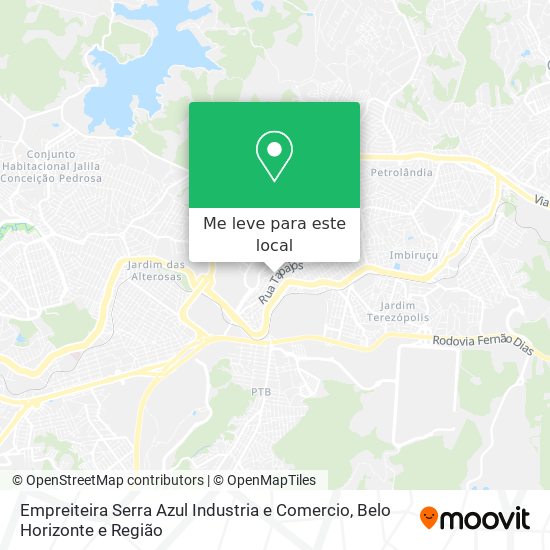 Empreiteira Serra Azul Industria e Comercio mapa