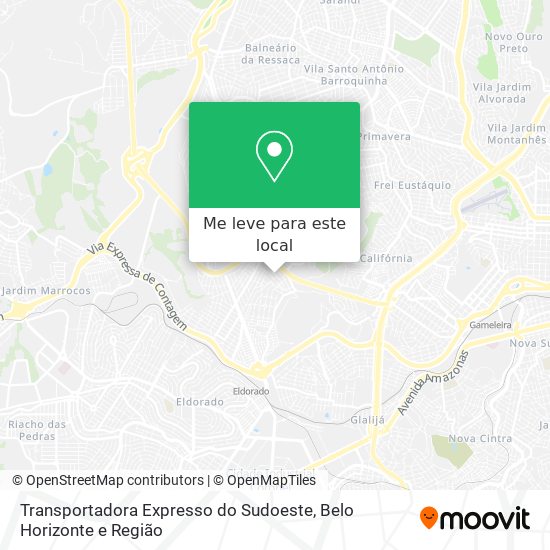 Transportadora Expresso do Sudoeste mapa