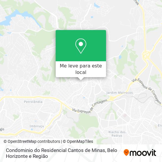 Condominio do Residencial Cantos de Minas mapa