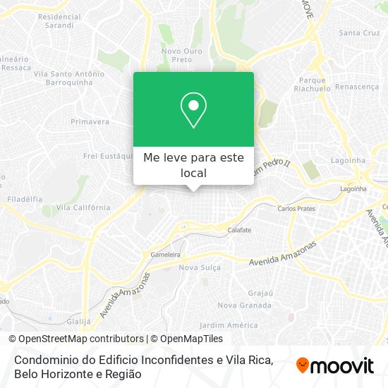 Condominio do Edificio Inconfidentes e Vila Rica mapa