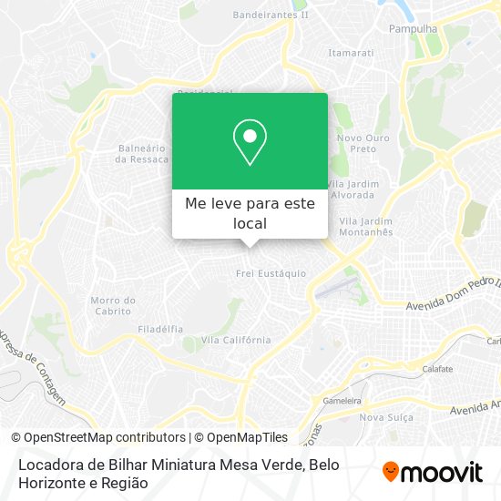 Locadora de Bilhar Miniatura Mesa Verde mapa