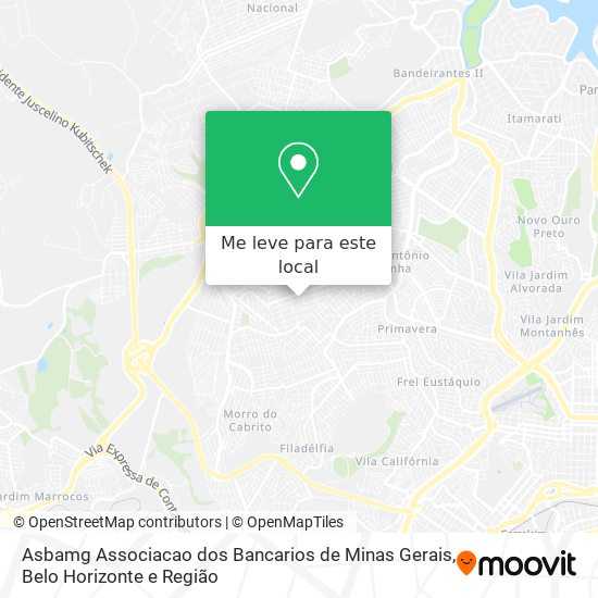 Asbamg Associacao dos Bancarios de Minas Gerais mapa