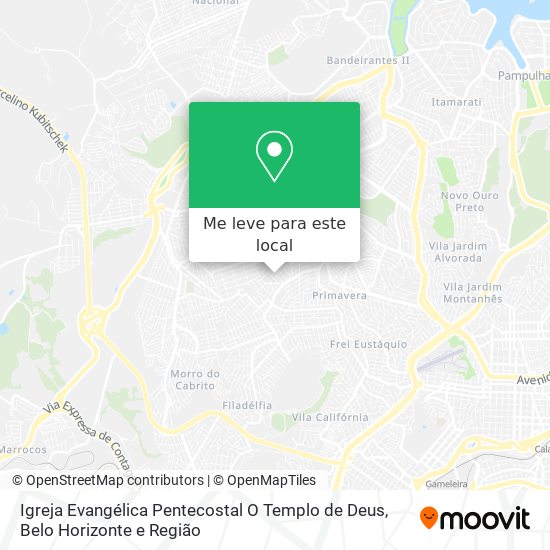 Igreja Evangélica Pentecostal O Templo de Deus mapa