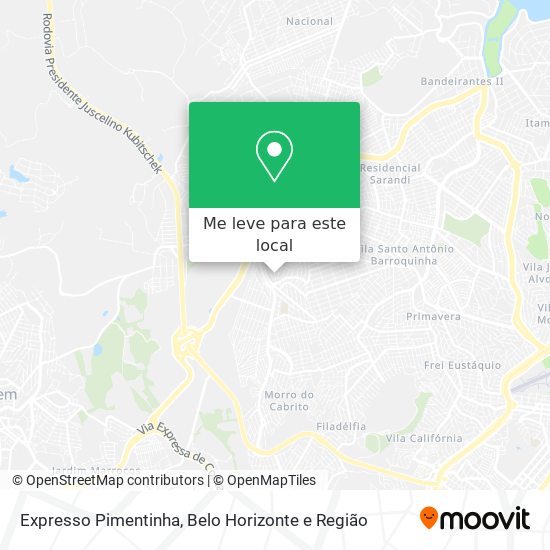 Expresso Pimentinha mapa