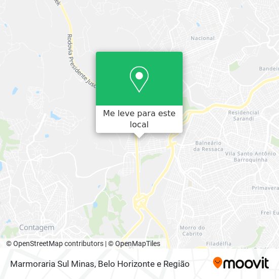 Marmoraria Sul Minas mapa