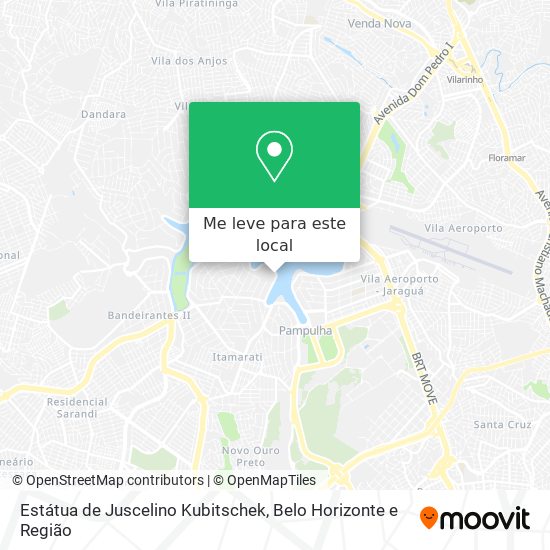 Estátua de Juscelino Kubitschek mapa