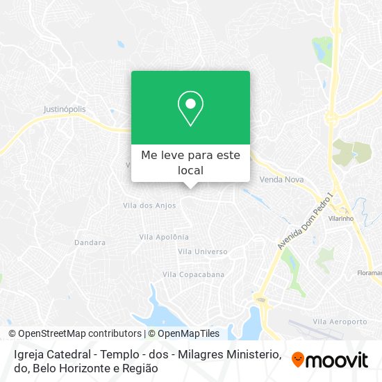 Igreja Catedral - Templo - dos - Milagres Ministerio, do mapa