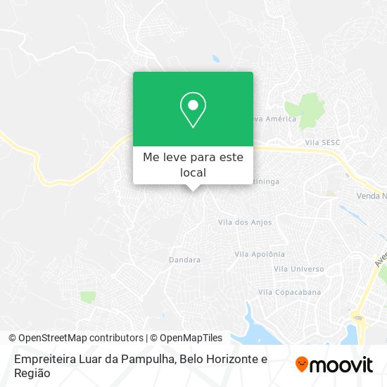 Empreiteira Luar da Pampulha mapa