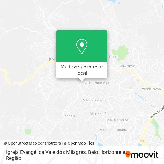 Igreja Evangélica Vale dos Milagres mapa